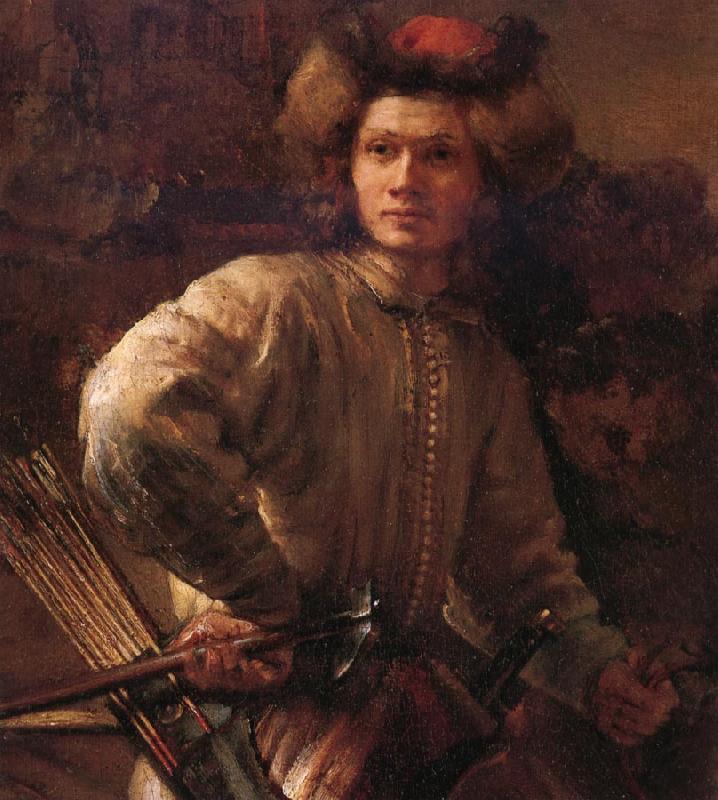 Rembrandt van rijn Details of The Polish rider oil painting image